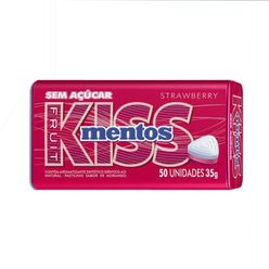Pastilha MENTOS Kiss morango 35g