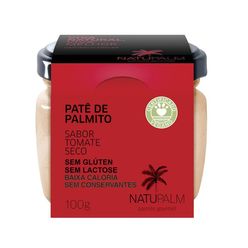 Patê de Palmito NATUPALM Tomate Seco Vegano Sem Glúten, Sem Lactose 100g