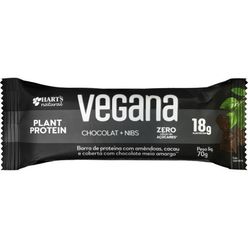 Barra de Proteína HART'S Vegana Chocolat + Nibs Zero Adição de Açúcares 70g