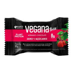 Barra de Proteína HART'S Vegana Bite Morango + Chocolate Plant Protein Sem Glúten, Sem Lactose, Zero Adição de Açúcar 30g