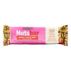 Barra NUTSBAR Banana Brasil Nuts Morango Cobertura Chocolate Branco Zero Sódio Sem Glúten, Zero Adição de Açúcar Vegano 25g