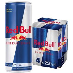 Bebida Energética Red Bull Com 4 Unidades 250ml