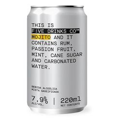 Bebida Mista F!VE DRINKS CO Mojito 220ml