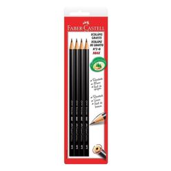 Lápis Faber-castell  Eco Grafite Preto Com 4 Unidades