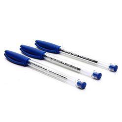 Caneta Esferográfica Faber-castell  Trilux Ponta Média Azul Com 3 Unidades