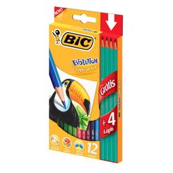 Lápis De Cor BIC Evolution Com 12 Grátis 4 Lápis