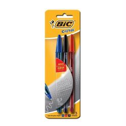 Caneta BIC Cristal Ultra Fina 0.7 com 3 unidades