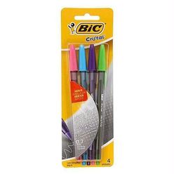 Caneta BIC Cristal Ultra Fina Fashion com 4 unidades