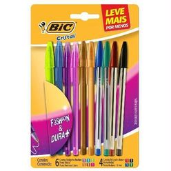 Caneta BIC Cristal Fashion com 10 Unidades