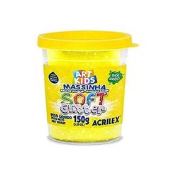 Massa Modelar ACRILEX Soft Glitter Amarelo 150g