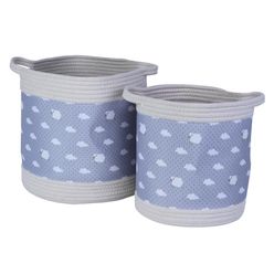 Conjunto De Cesto A\BABY Algodão Com Alça Redondo Com 2 Peças Ovelha