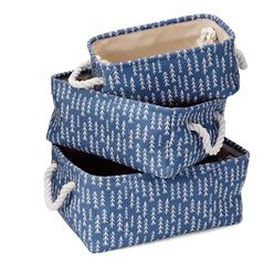 Conjunto De Cesto A\BABY Algodão Com Alça Quadrado Com 3 Peças Flecha