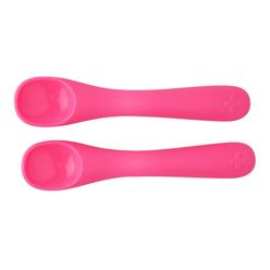Conjunto De Colheres A\BABY Silicone Rosa Com 2 Peças