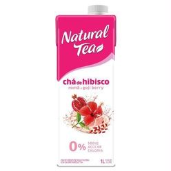Chá de Hibisco NATURAL TEA Romã e Goji Berry 0% Sódio, Açúcares, Caloria 1L