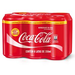 Refrigerante Coca-cola Com 6 Unidades 350ml Leve Mais Pague Menos