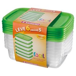 Conjunto De Pote Sanremo Retângular 800ml