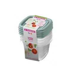 Conjunto De Potes Sanremo Fácil Quadrado 200ml Com 4 Unidades