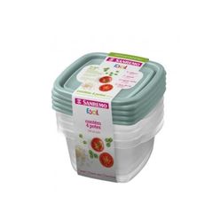 Conjunto De Potes Sanremo Fácil Quadrado 360ml Com 4 Unidades
