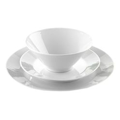 Aparelho De Jantar Art Porcelana Redondo Branco Com 18 Peças