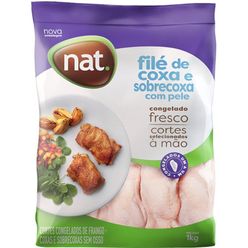 Filé de Coxa e Sobrecoxa de Frango NAT Congelada 1Kg