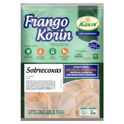 Sobrecoxa de Frango KORIN IQF Linha Sustentável Congelado 1Kg