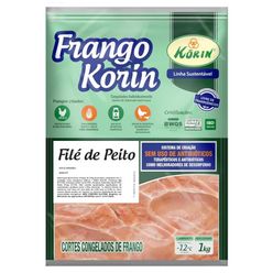 Filé de Peito de Frango KORIN IQF Linha Sustentável Congelado 1Kg