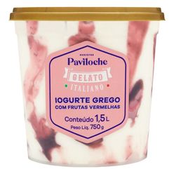Sorvete PAVILOCHE Gelato Italiano Iogurte Grego com Frutas Vermelhas 1.5L