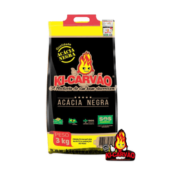 Carvão Ki-carvão Acácia Negra Pacote 3kg