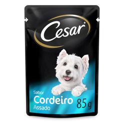 Alimento Cesar Para Cães Adulto Cordeiro Assado Ao Molho Sachê 85g