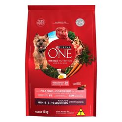 Alimento Para Cães Purina One Visible Nutrition Frango E Cordeiro Adultos Minis E Pequenos 6kg