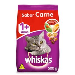 Ração Whiskas Para Gatos Carne Com Delicrocs Pacote 500g