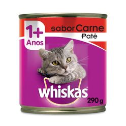 Ração úmida Whiskas Para Gatos Patê De Carne Adulto Lata 290g