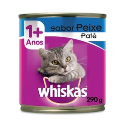 Ração úmida Whiskas Para Gatos Patê De Peixe Adulto Lata 290g