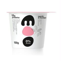 Iogurte MOO Natural & Morango Semi Desnatado 0% Lactose 130g
