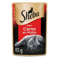 Alimento Sheba Para Gatos Adulto Carne Ao Molho Sachê 85g