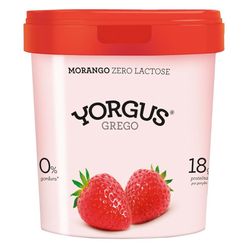 Iogurte Yorgus Grego Morango Desnatado Zero Lactose 500g