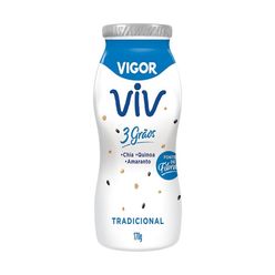 Iogurte VIGOR Viv 3 Grãos Chia, Quinoa e Amaranto Tradicional Fonte de Fibra 170g