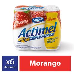 Leite Fermentado ACTIMEL Morango Com 6 Unidades 100g