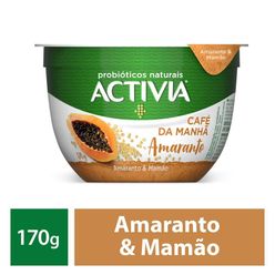 Leite Fermentado ACTIVIA Café da Manhã Amaranto e Mamão 170g