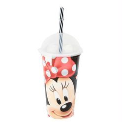 Copo Para Shake Plasútil Minnie Com Canudo 500ml