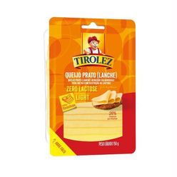 Queijo Prato Tirolez Zero Lactose Fatiado 150g