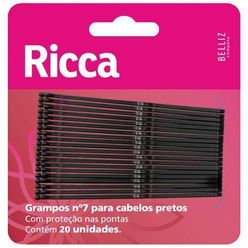 Grampo para Cabelo RICCA Preto com 20 Unidades