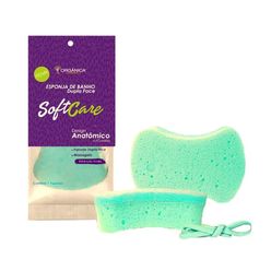 Esponja para Banho ORGÂNICA Soft Care Dupla Face com Cordão