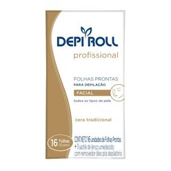 Folha de Cera Depilatória DEPI ROLL Facial Com 16 Unidades