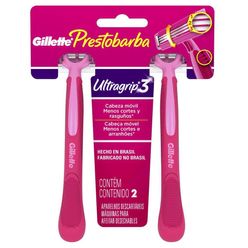 Aparelho Para Depilar Gillette Prestobarba 3 Ultragrip Com 2 Unidades