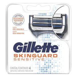 Carga GILLETTE Skinguard Sensitive com 4 Unidades de Carga