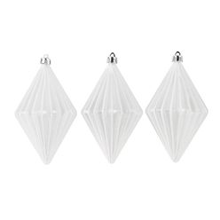 Enfeite Natal Prisma Branco com 3 Unidades - A\CASA