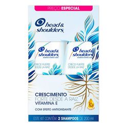 Shampoo Shampoo Head & Shoulders Crescimento Forte Desde A Raiz, Vitamina E Com 2 Unidades 200ml Cada Preço Especial