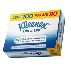 Lenço de Papel KLEENEX Duplo Leve 100 Pague 80 Unidades