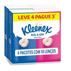 Lenço de Papel KLEENEX Dia a Dia Leve 4 Pague 3 com 10 Unidades casa Pacote